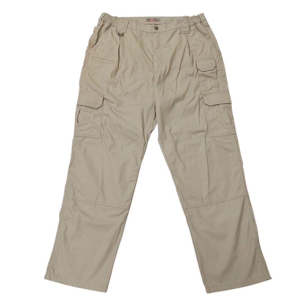 5.11 Tactical Cargo Pants Mens 38x32 Beige Wide Leg Hiking Work Utility